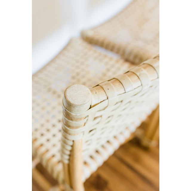 Wood 1960s Set of Six McGuire San Francisco Laced Rawhide Dining Chairs For Sale - Image 7 of 15