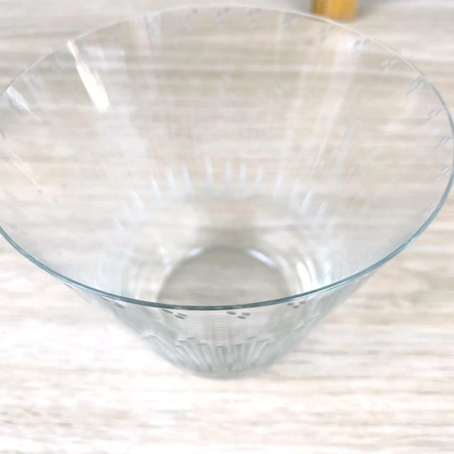 Kaj Franck Nuutajarvi Notsjo Kaj Franck Wheel Cut Vase - Vintage Finland Art Glass For Sale - Image 4 of 8