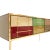 Mid-Century Modern Italian Sideboard in Solid Wood With Colored Glass, 1950s For Sale - Image 3 of 8