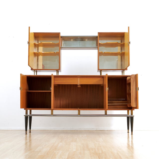 Mid-Century Modern Vintage 1950s Italian Buffet Liquor Cabinet For Sale - Image 3 of 10