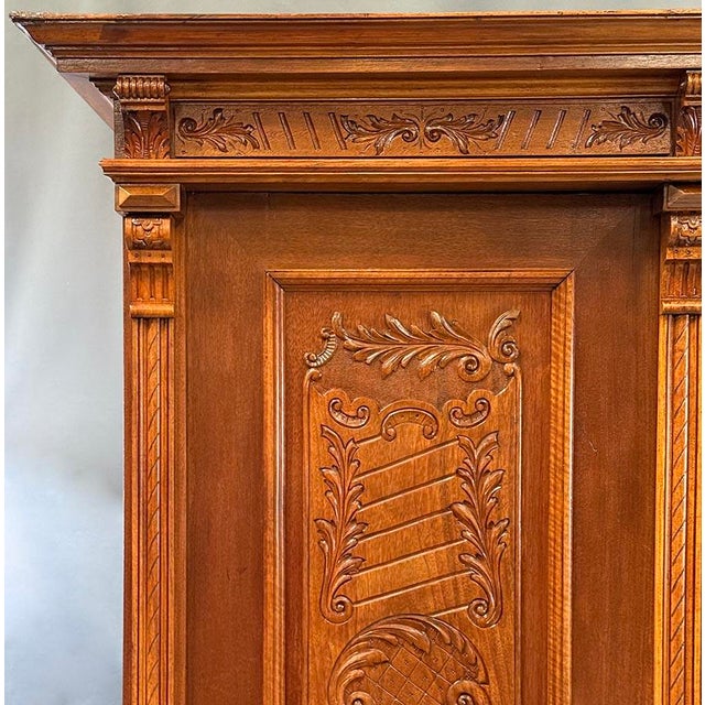 Brown Antique Oak Wardrobe, 1880 For Sale - Image 8 of 11