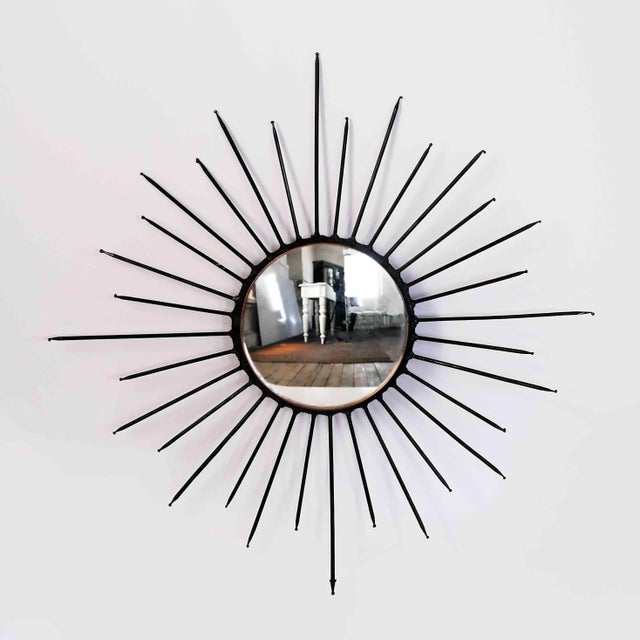Mid Century Iron Starburst Mirror For Sale In Providence - Image 6 of 10