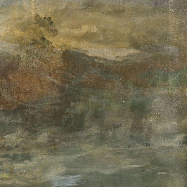 Naval Battle with Allegorical Figure, 19th Century, Oil Painting on Canvas, Framed For Sale - Image 9 of 15