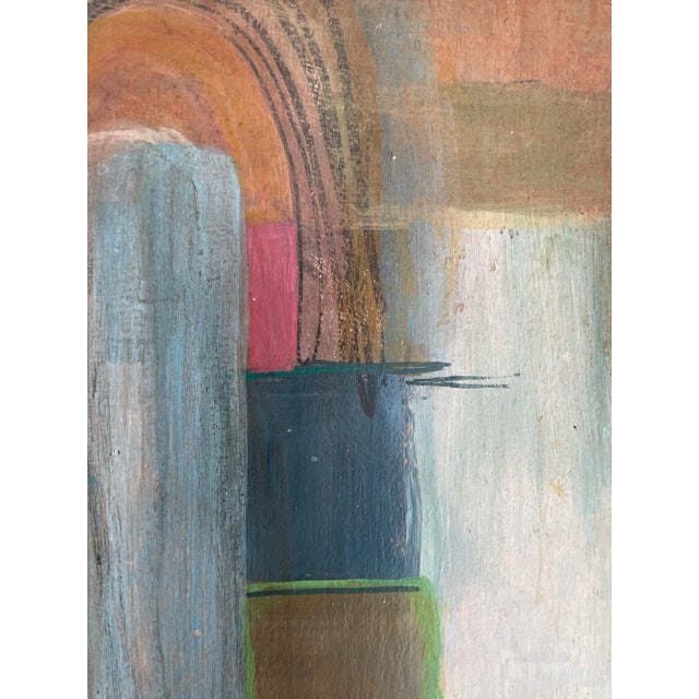 Set of 2 Original Abstract Paintings, Acrylic and Ink on Wood Panels. For Sale In Raleigh - Image 6 of 12