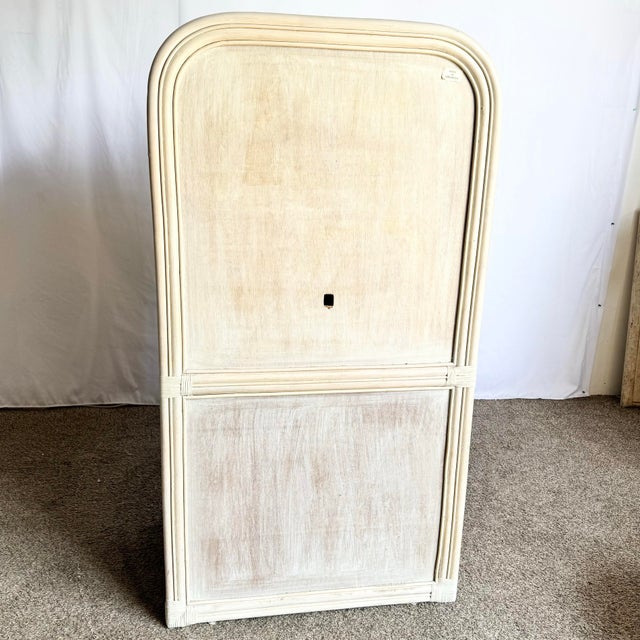 Boho Chic Coastal Wicker Rattan Waterfall Armoire For Sale - Image 9 of 10