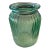 Mid Century Green Ribbed and Dimple Jar For Sale