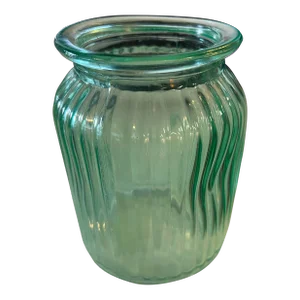 Mid Century Green Ribbed and Dimple Jar