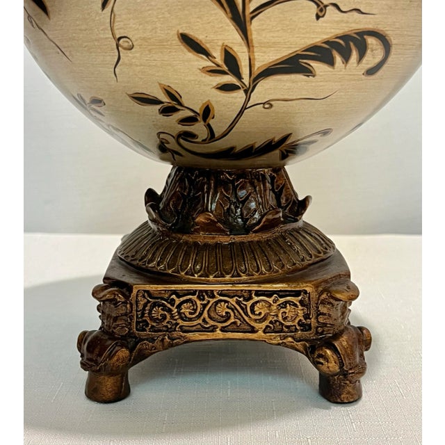 Vintage Regency Hand Painted and Gilt Footed Urn Trinket Box For Sale In Mobile - Image 6 of 8