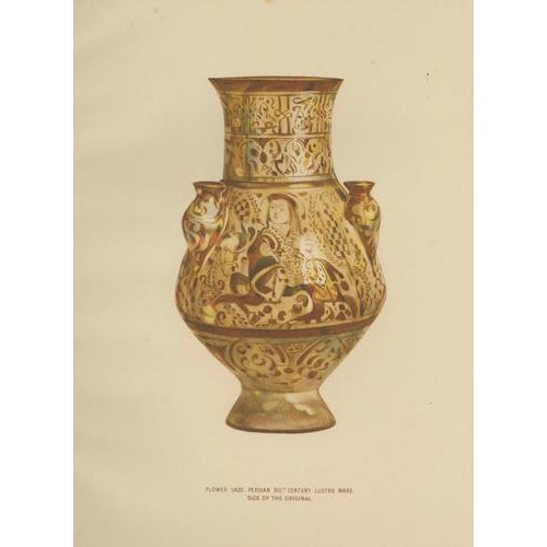 Henry Wallis, Lustreware Flower Vase, 1899, Chromolithograph For Sale - Image 3 of 9