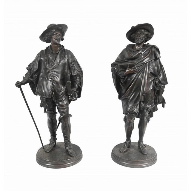 Bronze Statues Rubens and Van Dyck by Jean Jules Salmson, Set of 2 For Sale - Image 13 of 13