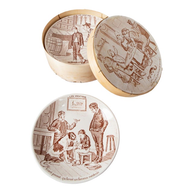 Les Vocations Plates from Sarreguemines, 1920, Set of 6 For Sale
