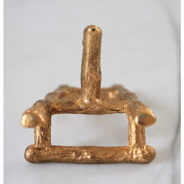 Vintage Miniature Hollywood Regency-Style Brass Faux Bamboo Tabletop Easel For Sale - Image 12 of 12