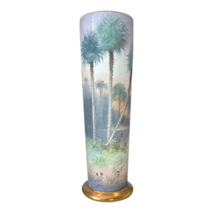 1990s Large Pickard China Vellum Florida Vase