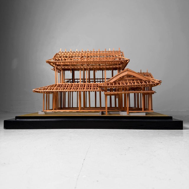 Japanese Architectural Scale Model in Glass Display Case, 1950s For Sale - Image 9 of 18