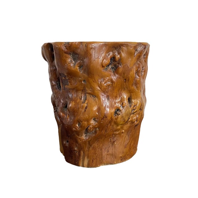 Wood Vintage Chinoiserie Scholars Solid Natural Wood Brush/Pen Holder For Sale - Image 7 of 9