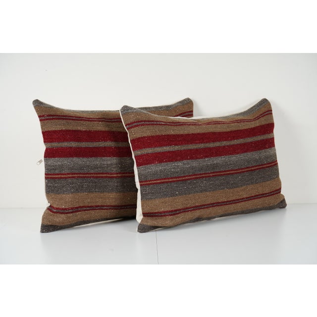 Handmade Turkish Rug Pillow Covers • Vintage Rug Decor Elevate your home decor with these exquisite 16" x 24" pillow...