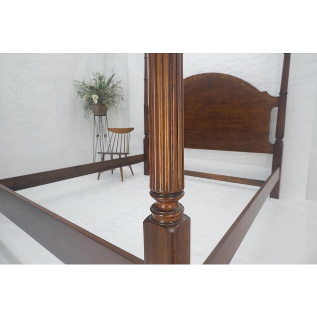 Mahogany King Size Banded Headboard Poster Bed w/ Turned Finials MINT! For Sale - Image 15 of 15