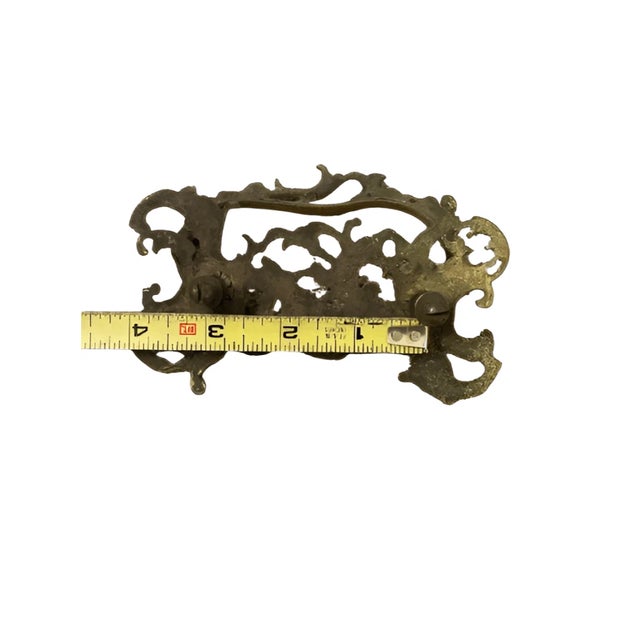 Antique Pair Art Nouveau Leaf Design Drawer Pull For Sale - Image 4 of 4