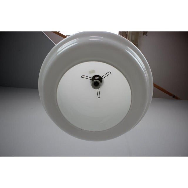 Czechoslovakian Space Age Pendant Lamp in Opaline Milk Glass, 1970s For Sale - Image 3 of 10