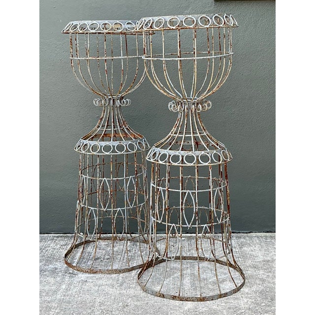 This elegant pair of vintage wirework plant stands exudes the romantic charm of a classic French country garden. Expertly...