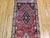 Textile Vintage Persian Qashqai Gabbeh Runner Rug, Hand-Knotted Wool, Geometric Medallions Pattern, 2x7, Red & Navy For Sale - Image 7 of 14