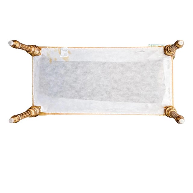 Neoclassical Giltwood Bench With Rolled Arms and Leopard Print by Italmond For Sale - Image 10 of 11