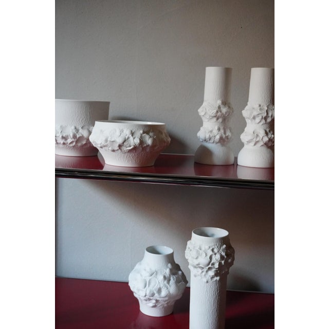 Bisque porcelain vase made by Kaiser, Germany, with a fossil design, in perfect condition. Made in the 1960s. This piece...