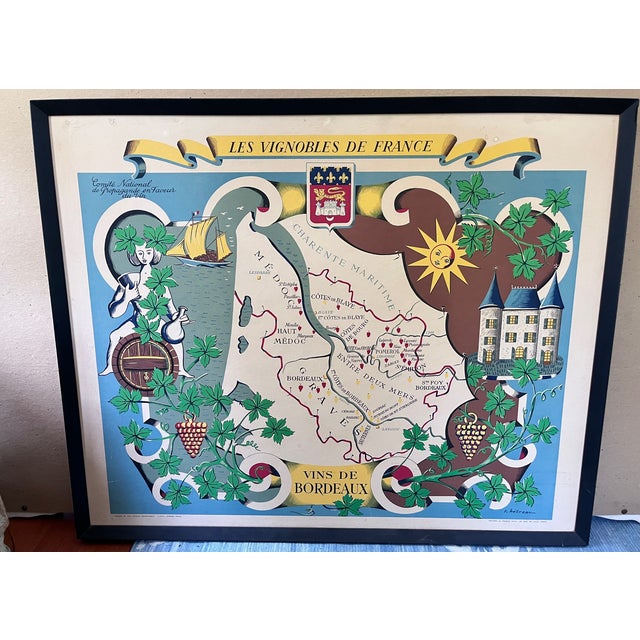 Les Vignobles De France -- Vins De Bordeaux (The Vineyards of France --Wines of Bordeaux) original print. This poster...