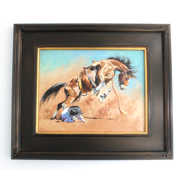 Realism Texas Artist Mark Kohler Original Oil Painting "Under the Gun" For Sale - Image 3 of 6