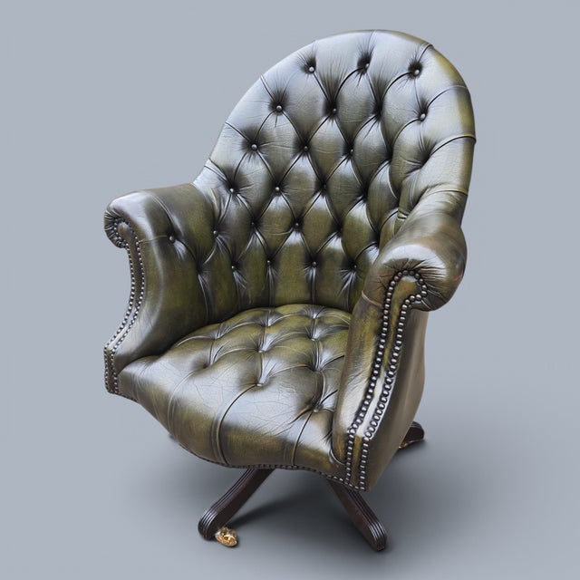 Leather Office Desk Chair, 1920s For Sale - Image 10 of 10