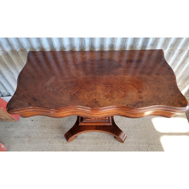 Empire Game / Card Table Flame Mahogany 19th Century For Sale - Image 4 of 14