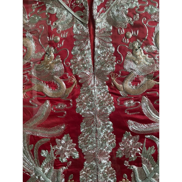 Framed Chinese Embroidery Southern Bridal Jacket For Sale - Image 11 of 18