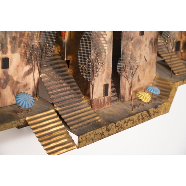 Mid-Century Modern Curtis Jeré Mediterranean Village Wall Hanging For Sale - Image 3 of 6
