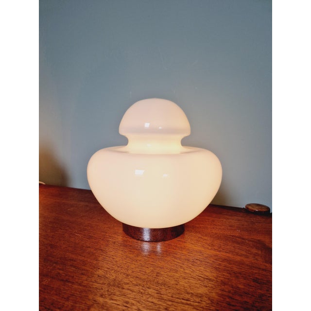 Space Age Table Lamp in White Opaline, 1970s For Sale - Image 4 of 15