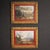 Antique Italian painting dated 1846. Oil on canvas, first canvas, depicting a mountain landscape with a cow and a...