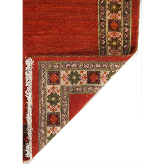 1980s Vintage Hand-Knotted Persian Gabbeh Rug 6'6" X 9'2" For Sale - Image 5 of 6