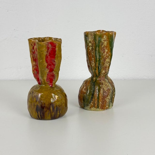 Sculptural Ceramic Vases attributed to Pietro Melandri, Faenza, 1960s, Set of 2 For Sale - Image 4 of 13