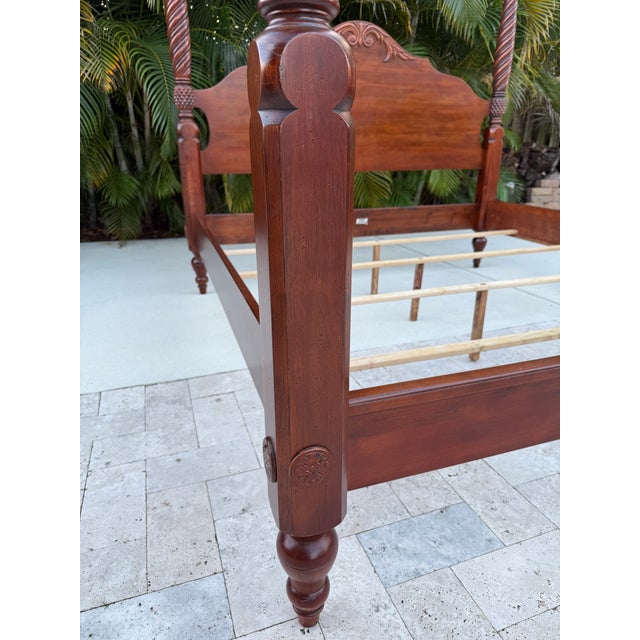 American Ethan Allen British Classic Collection King Size Poster Bed For Sale - Image 3 of 10