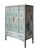 Wood Large Chinese 20th-Century Cabinet With Blue and White Hand-Painted Flowers and Landscape Panels For Sale - Image 7 of 12