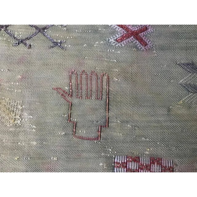 Textile Native Moroccan Flat Silk Rug For Sale - Image 7 of 10