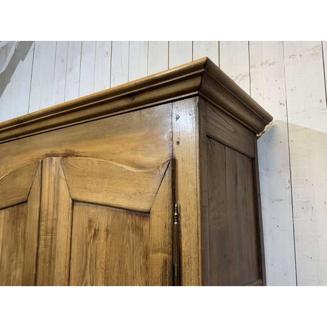 Antique Country Wardrobe in Light Chestnut Wood, 1800s For Sale - Image 10 of 16