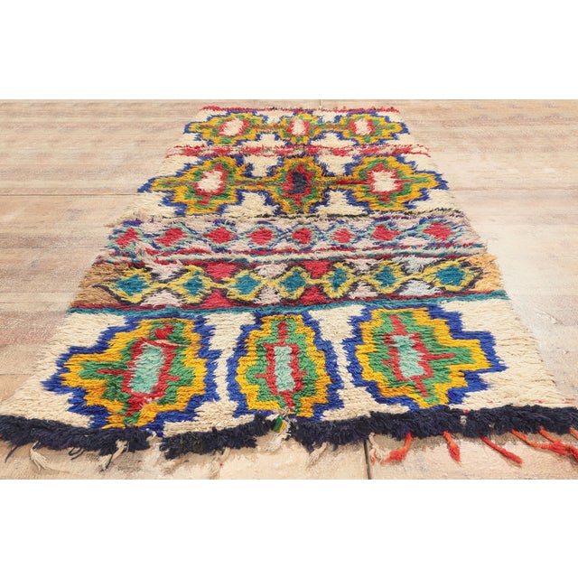 Vintage Azilal Moroccan Rug, 03'10 X 09'09 For Sale - Image 9 of 10