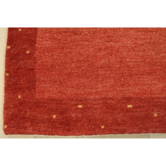 Gabbeh Runner 2’7” X 8’2” Red Wool Contemporary Hand-Knotted Oriental Rug For Sale - Image 10 of 13