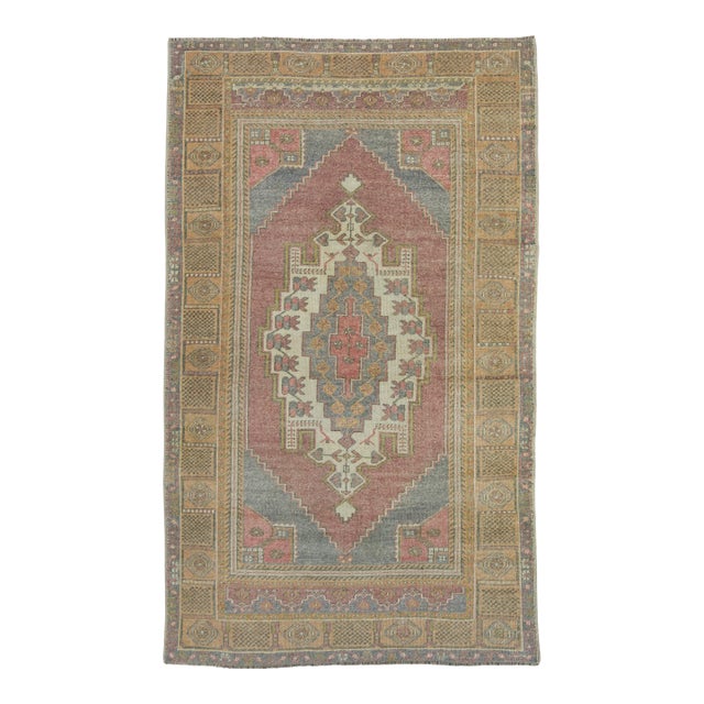 Turkish Vintage Rug 4'3" x 7'1" #17109 For Sale
