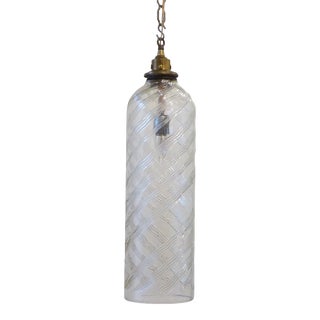 Vintage Glass Pendant Light For Sale