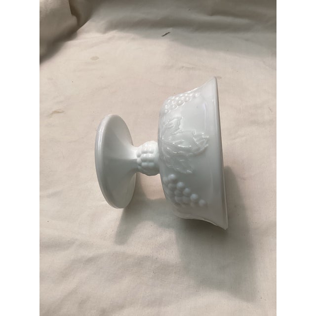 Vintage Milk Glass Petite Mid Century Pedestal Vase For Sale - Image 4 of 4
