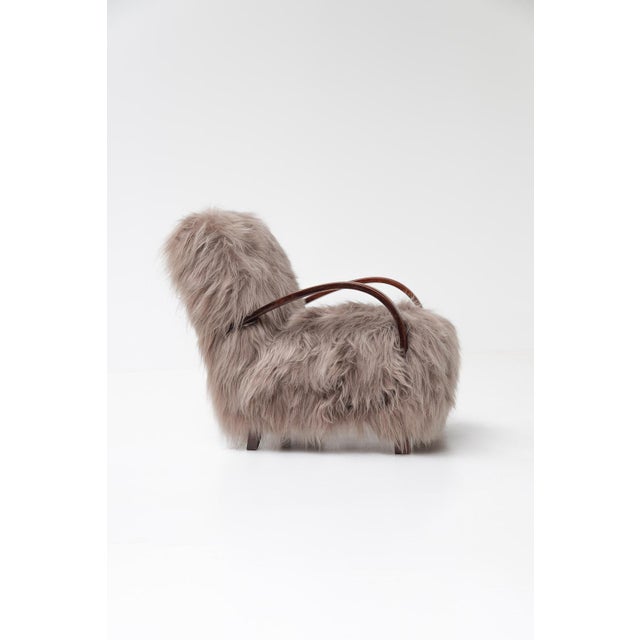 Scandinavian Armchairs in Long Haired Sheepskin, 1950s, Set of 2 For Sale - Image 4 of 12