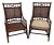 Late 20th Century Pair of Faux Bamboo and Wicker Accent or Dining Chairs With Cushions For Sale