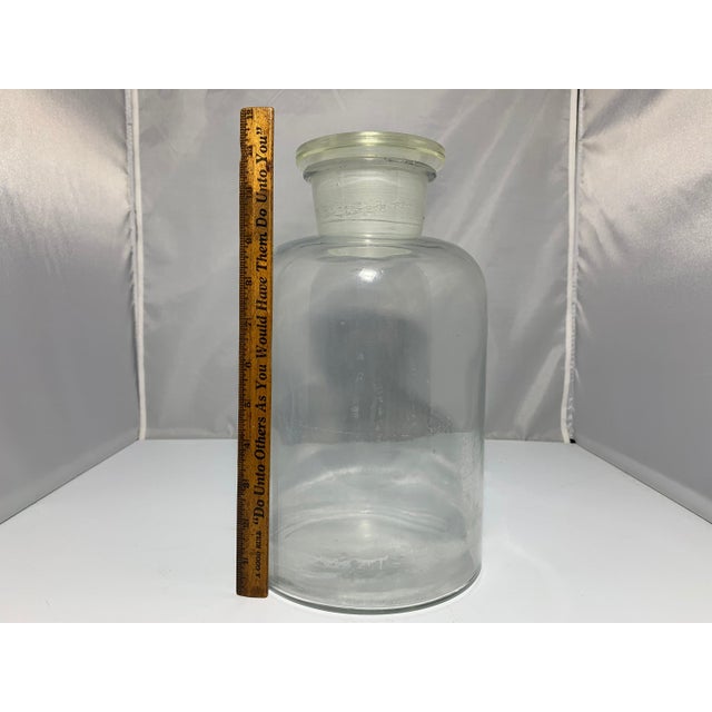 Vintage Millville Apothecary Jar: Large Glass Stopper Bottle, c. 1903-1930 For Sale - Image 9 of 10