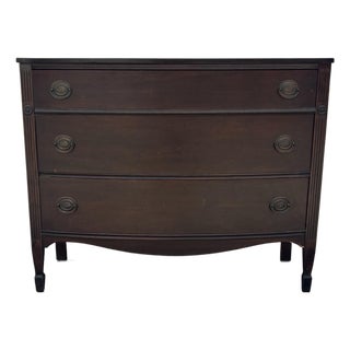Early 20th Century Federal Revival Mahogany Bowfront Chest of Drawers For Sale